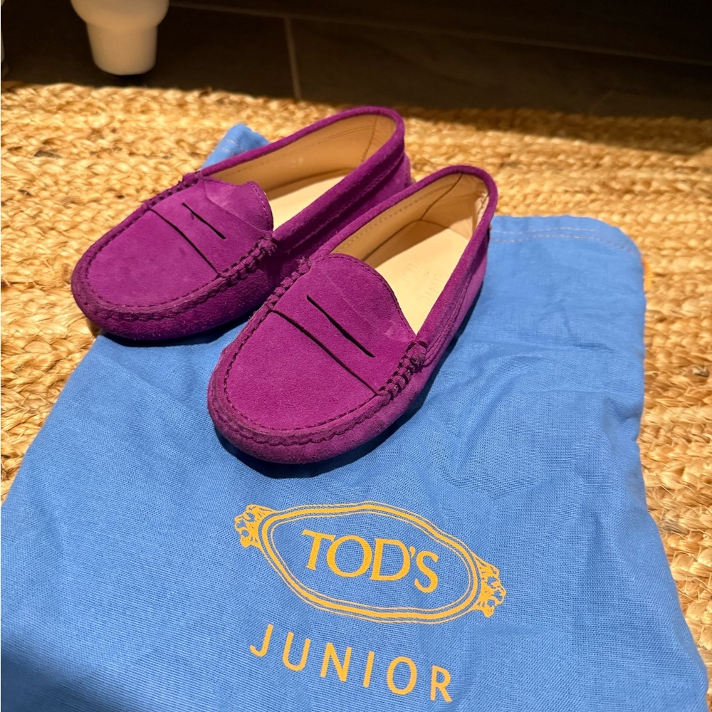 Tod's Junior Vibrant Purple Suede Shoes